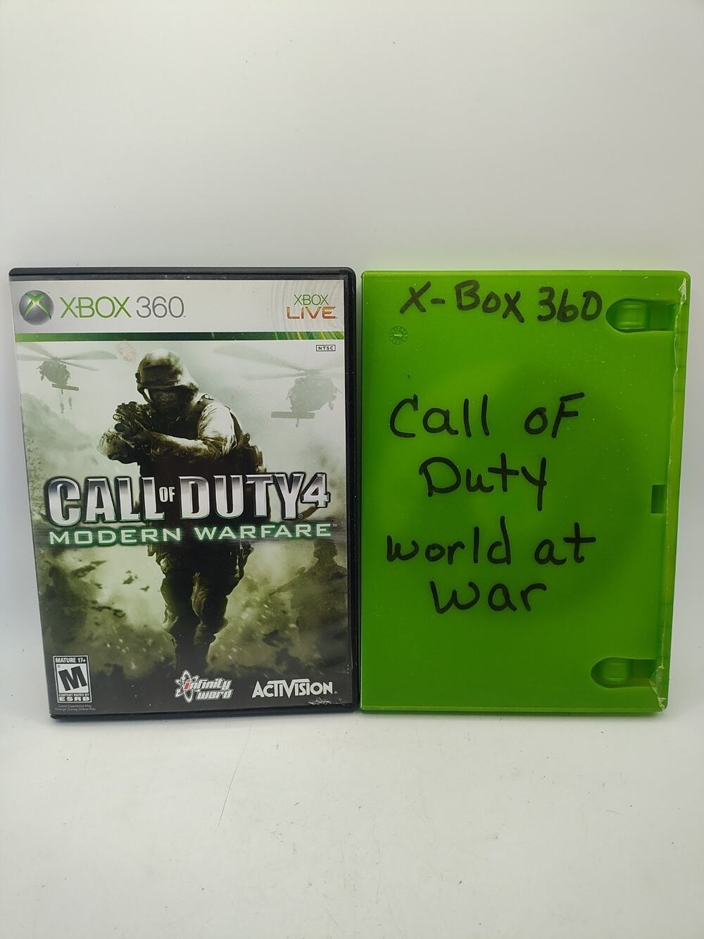 Call of Duty World at War & Call Of Duty 4 Modern Warfare XBOX 360